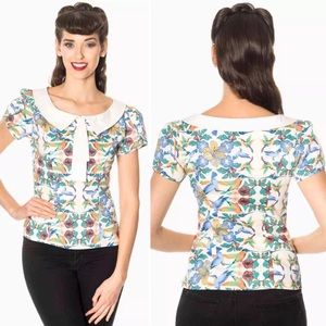 Dancing Days by Banned Mandala Vintage Retro Top Shirt Blouse